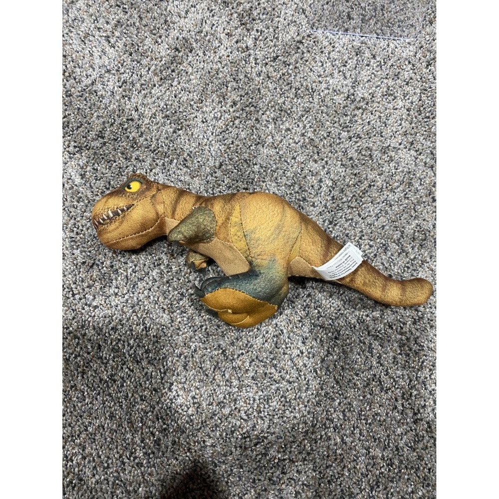 Jurassic World T-Rex Plush Toy Factory Brown Tan Dinosaur Stuffed Animal Logo